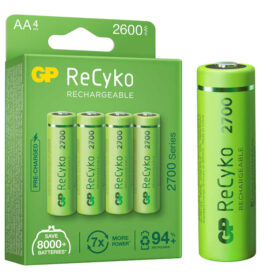 GP RECYKO AA 2600 MAH ŞARJLI 4LÜ PİL GP270AAHCE-2EB4 (GPRHC272E001) (K0)