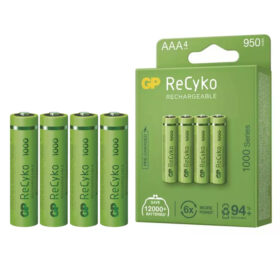 GP RECYKO 950 MAH AAA İNCE 4LÜ ŞARJLI KALEM PİL GP100AAAHCE-2EB4 (GPRHC103E001) (K0)