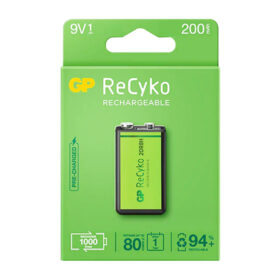 GP RECYKO 9 VOLT 200 MAH NI-MH ŞARJLI PİL GP20R8H-2E1-(GPRHV208R075) (K0)