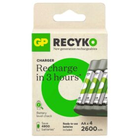 GP RECYKO B441 4 X 2600 MAH R6 AA PİLLİ PİL ŞARJ CİHAZI (GP-B441/270HCER21-2GTLB4) (K0)