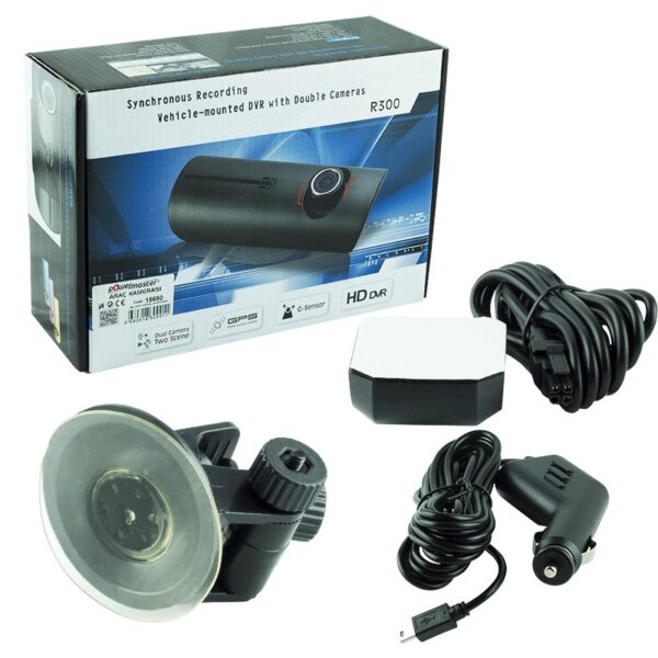GPSLİ ÇİFT KAMERALI ARAÇ İÇİ DVR KAMERA SET (32 GB KART DESTEKLİ) (K0) - Görsel 3