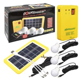 GÜNEŞ PANELLİ 3 LAMBALI POWERBANK ÖZELLİKLİ ÇOK AMAÇLI ŞARJLI SOLAR AYDINLATMA (K0)