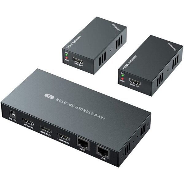 HDMI 1X2 SPLITTER + HDMI 50 METRE EXTENDER SET (K0)