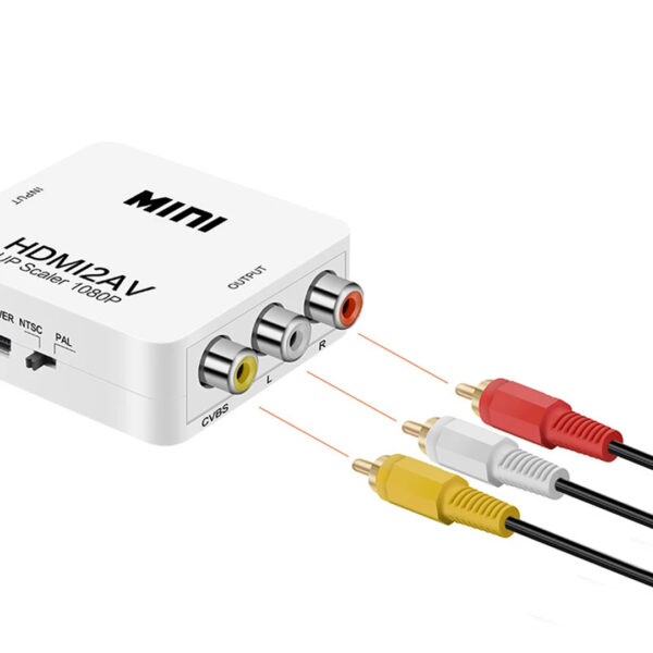 HDMI TO RCA MİNİ MODEL 1920X1080 PLASTİK KASA ÇEVİRİCİ KONVERTÖR (K0) - Görsel 3