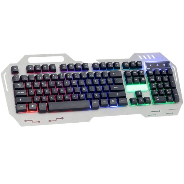 HELLO HL-18743 METAL KASA MEKANİK HİSLİ IŞIKLI USB KABLOLU OYUNCU KLAVYE (K0) - Görsel 2