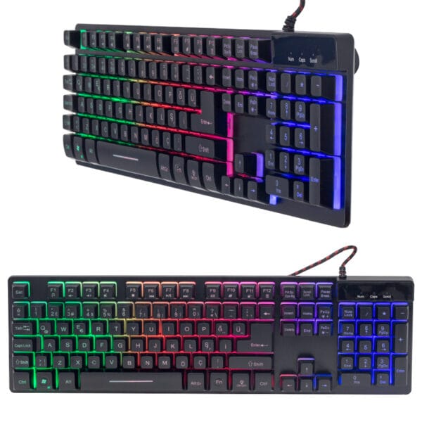 HELLO HL-18744 METAL KASA RGB IŞIKLI KABLOLU OYUNCU Q KLAVYE ZYG-800 (K0) - Görsel 2