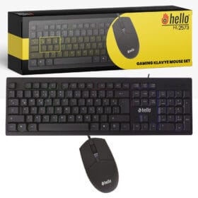 HELLO HL-2573 IŞIKLI KABLOLU OYUNCU KLAVYE + MOUSE COMBO SET (K0)
