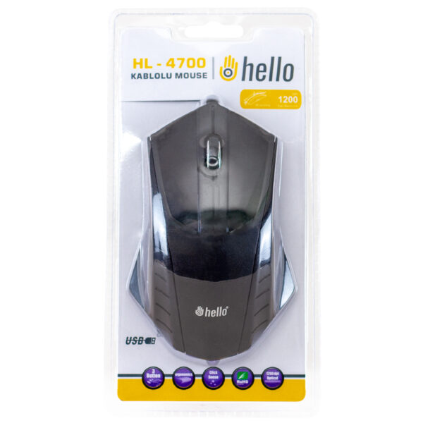 HELLO HL-4700 1200DPI USB KABLOLU OYUNCU MOUSE (K0) - Görsel 3