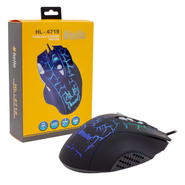 HELLO HL-4719 KABLOLU OYUNCU GAMING MOUSE (K0) - Görsel 3