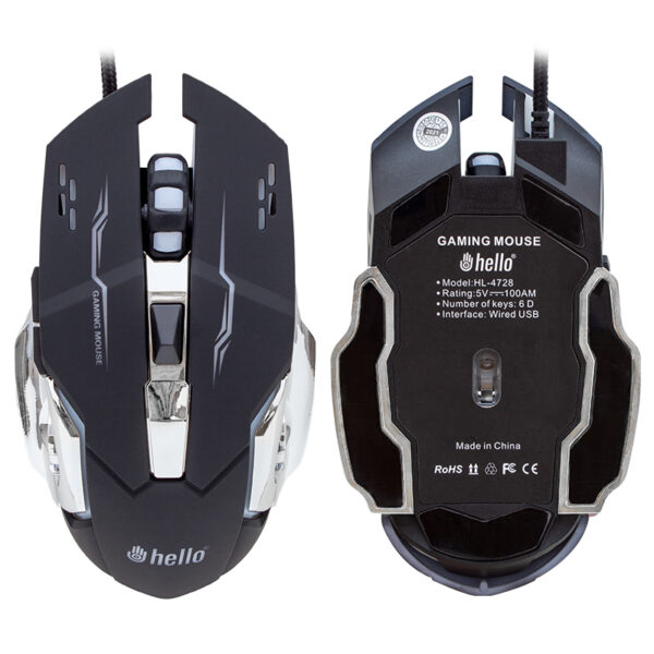 HELLO HL-4728 KABLOLU OYUNCU GAMING MOUSE (K0) - Görsel 2