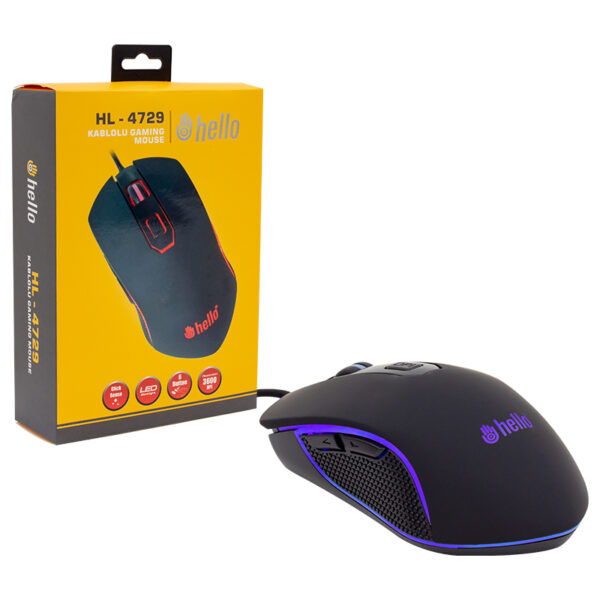 HELLO HL-4729 KABLOLU OYUNCU GAMING MOUSE (K0) - Görsel 3