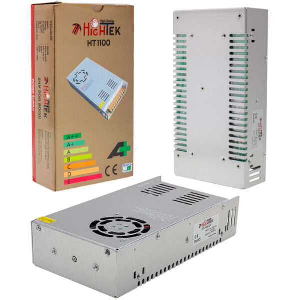 HIGHTEK HT1100 24 VOLT - 20 AMPER - 500 WATT METAL KASA ADAPTÖR (K0) - Görsel 2