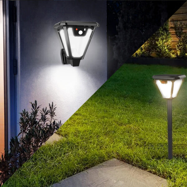 HS-V83 SOLAR SENSÖRLÜ 100 SMD LEDLİ 3 MODLU BAHÇE VE DUVAR LAMBASI (K0) - Görsel 3