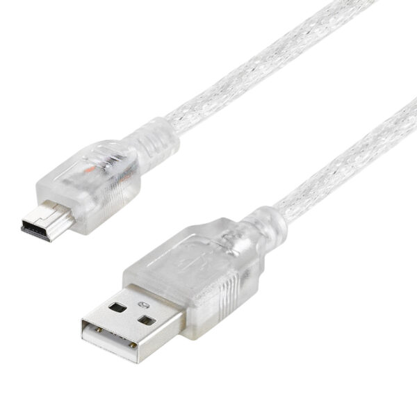 IPOD ŞARJ ALETİ KABLOSU USB 5 PİN GENİŞ 1.5 METRE ŞEFFAF  (SL-UK5) (K0)