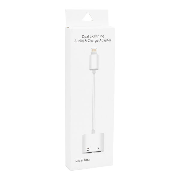 J-008 / RC-13 IPHONE LIGHTNING ŞARJ VE KULAKLIK ÇEVİRİCİ KABLO ADAPTÖR (K0) - Görsel 2