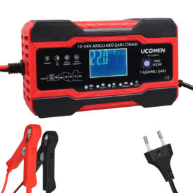 KIRMIZI 12/24 VOLT 10 AMPER LED GÖSTERGELİ AKÜ ŞARJ CİHAZI UC-C121001A (K0)