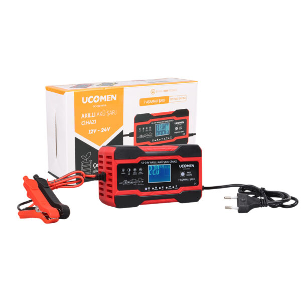 KIRMIZI 12/24 VOLT 10 AMPER LED GÖSTERGELİ AKÜ ŞARJ CİHAZI UC-C121001A (K0) - Görsel 3