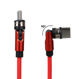 KIRMIZI 3İN1 (TYPE C- LİGHTNİNG- MİCRO USB) MANYETİK UÇ TAŞINABİLİR ŞARJ KABLOSU (K0)