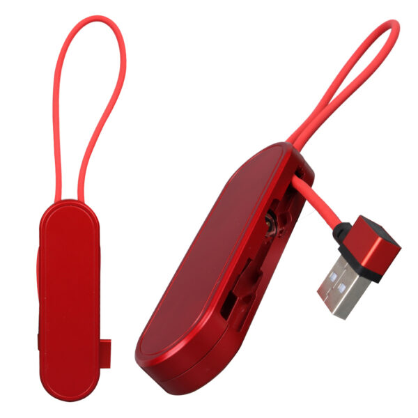 KIRMIZI 3İN1 (TYPE C- LİGHTNİNG- MİCRO USB) MANYETİK UÇ TAŞINABİLİR ŞARJ KABLOSU (K0) - Görsel 3