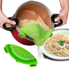 KLİPSLİ SİLİKON TENCERE MAKARNA NOODLE SÜZGECİ ÇOK AMAÇLI (K0)