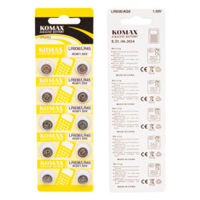 KOMAX AG-9 ALKALİN  LR936/394A DÜĞME PİL (10LU PAKET (K0)