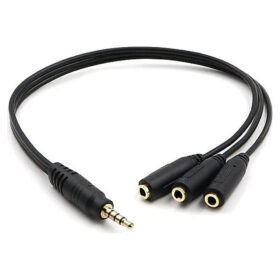 KULAKLIK ÇOKLAYICI 3.5 MM ERKEK X 1 / 3 STEREO DİŞİ X 3  - 30 CM Y KABLO (K0)