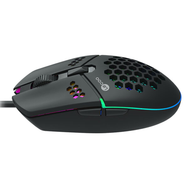 LECOO MS105 3200 DPI 6 TUŞLU KABLOLU RGB LED AYDINLATMALI GAMING MOUSE (K0) - Görsel 3