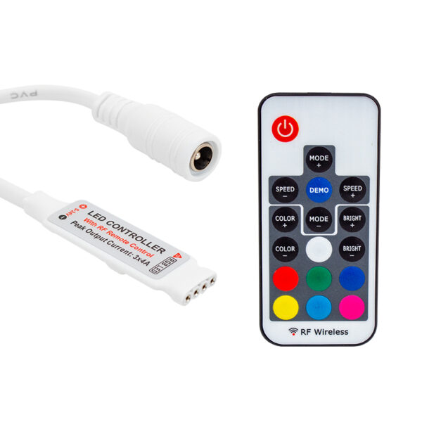 LED RGB KONTROL DEVRESİ 12 VOLT RF KÜÇÜK MODÜLLÜ UZAK MESAFE ALGILAMALI (K0) - Görsel 2