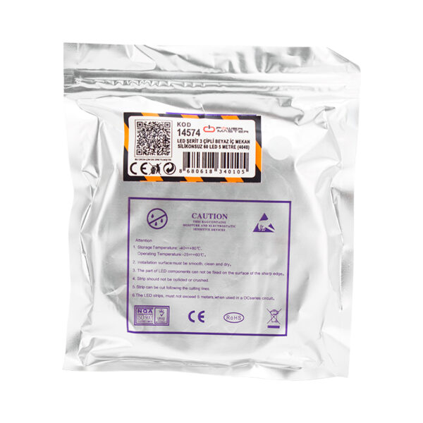 LED ŞERİT 3 ÇİPLİ BEYAZ İÇ MEKAN SİLİKONSUZ 60 LED 5 METRE (4040) (K0) - Görsel 3