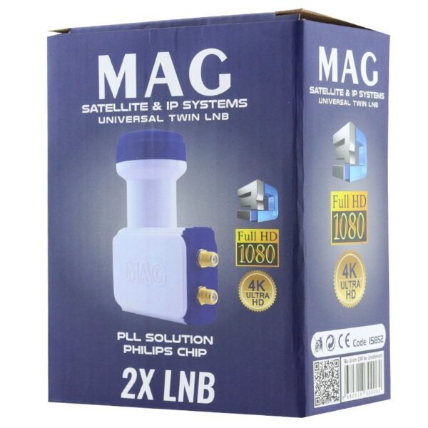 MAG ÇİFTLİ TWİN LNB ALTIN UÇLU PHILIPS CHİP 0.1DB (K0) - Görsel 2