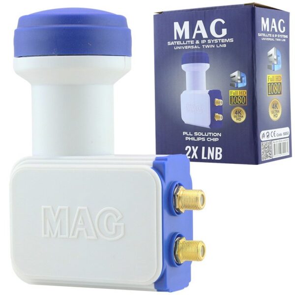 MAG ÇİFTLİ TWİN LNB ALTIN UÇLU PHILIPS CHİP 0.1DB (K0) - Görsel 3