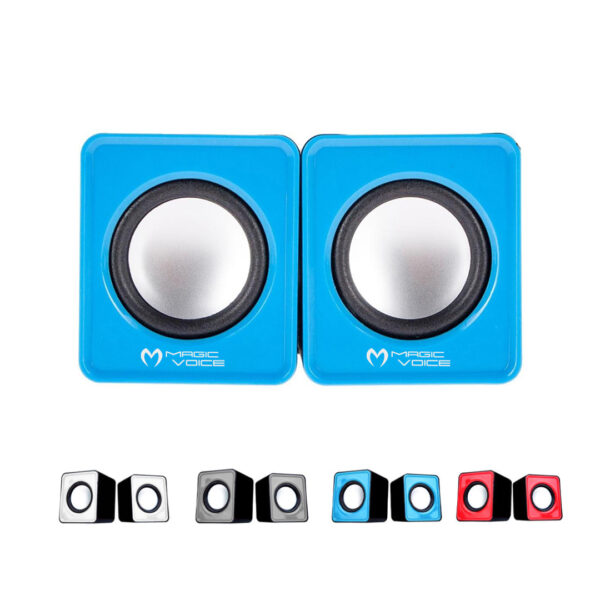 MAGICVOICE T-001 3 WATT 1+1 MİNİ USB HOPARLÖR KARE MODEL (K0) - Görsel 4