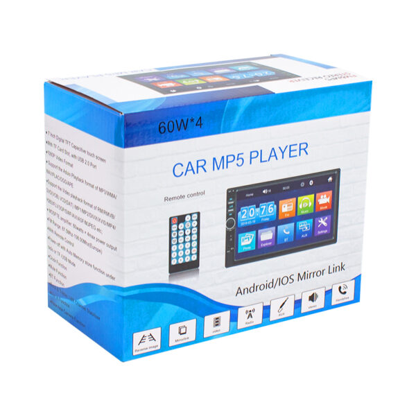 MAGICVOICE MV-5418 USB/SD/FM/AUX/BLUETOOTH/MP5 7 DOKUNMATİK MEKANİKSİZ DOUBLE OTO TEYP (K0) - Görsel 3