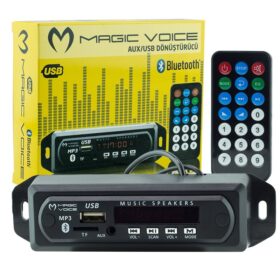 MAGICVOICE USB-400 (V20) BLUETOOTH/AUX USB/SD/MMC-MİC-KUMANDALI OTO TEYP ÇEVİRİCİ DİJİTAL PLAYER (5V/12V) (K0)