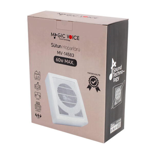 MAGICVOICE MV-14583 16 CM 6 BEYAZ 6 WATT 100 V DUVAR TİPİ HAT TRAFOLU SÜTUN HOPARLÖR (K0) - Görsel 3