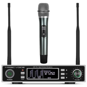 MAGICVOICE MV-1100E UHF ÇİFT TUNER 1 EL KABLOSUZ TELSİZ MİKROFON (K0)