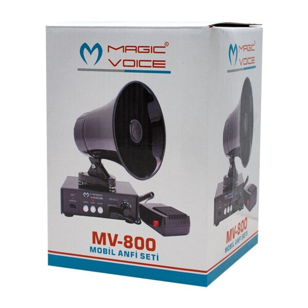 MAGICVOICE MV-800 KAYIT SİREN MİNİ PAZARCI ANFİ SETİ MIKNATISLI  (ANFİ+HOPARLÖR+MİKROFON) (K0) - Görsel 3