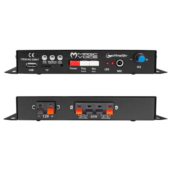 MAGICVOICE MV-129 MİNİ-USB KAYITLI PAZARCI-12V-ARAÇ-ANFİSİ MONTELENEBİLİR 20W (K0) - Görsel 2