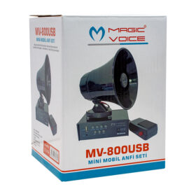 MAGICVOICE MV-800 USB KAYIT SİREN MİNİ PAZARCI ANFİ SETİ MIKNATISLI  (ANFİ+HOPARLÖR+MİKROFON) (K0)