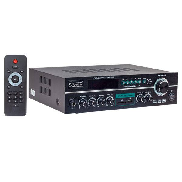 MAGICVOICE MV-530 120 WATT USB/SD/UK BLUETOOH 3 MİK GİRİŞLİ 2 BÖLGELİ HAT TRAFOLU ANFİ (K0)