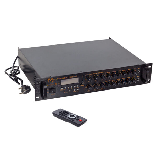 MAGICVOICE MV-1218 USB BT-UK 6 ZON ANFİ RMS 80W*1CH +4-16-70-100V TRAFOLU (K0) - Görsel 3
