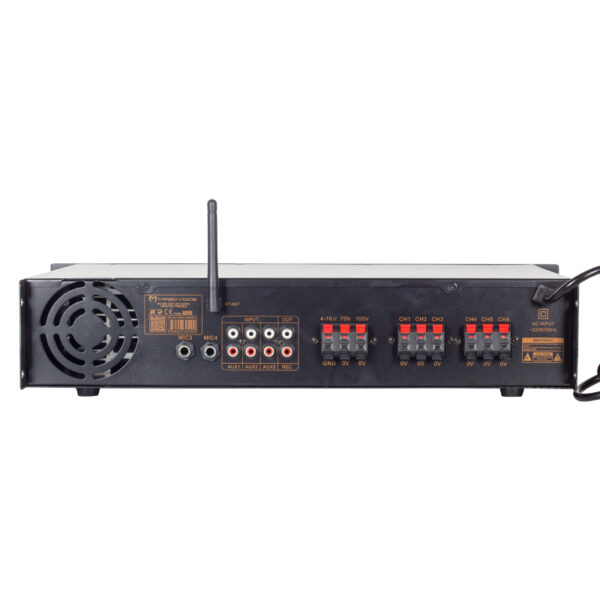 MAGICVOICE MV-1218 USB BT-UK 6 ZON ANFİ RMS 80W*1CH +4-16-70-100V TRAFOLU (K0) - Görsel 2