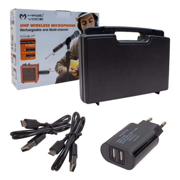 MAGICVOICE MV-19596  UHF ENSTRÜMAN TİP KABLOSUZ MİKROFON ÜÇLÜ SET(KÜRSÜ-YAKA MİK Lİ)XRL Lİ (K0) - Görsel 3