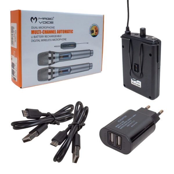 MAGICVOICE MV-19597 UHF KABLOSUZ YAKA MİKROFON ÜÇLÜ SET (K0) - Görsel 3