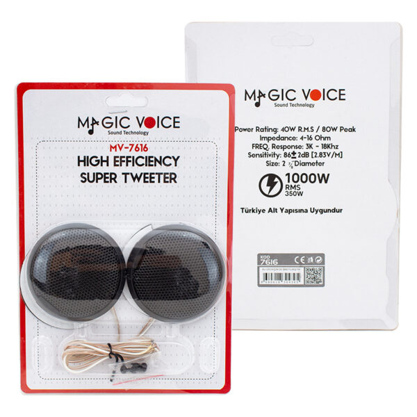 MAGICVOICE MV-7616 80W 40RMS SLİM KASA OTO TWEETER (K0) - Görsel 3