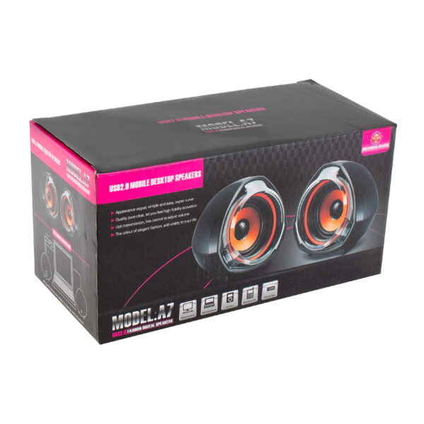 MAGICVOICE A7 1 + 1 USB MİNİ OVAL HOPARLÖR ( 5W+5W*4 OHM ) (K0) - Görsel 3