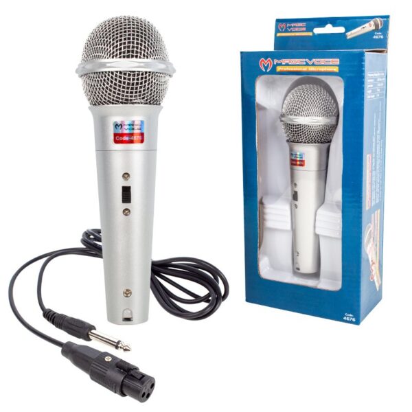MAGICVOICE MV-4676 DİNAMİK GRİ KABLOLU EL MİKROFONU (K0) - Görsel 2