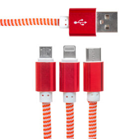 MICRO USB/TYPE-C/LIGHTNING 2.1A METAL 1.2 METRE ŞARJ VE DATA KABLOSU (81) (K0)