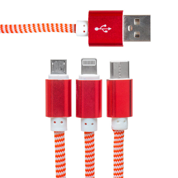 MICRO USB/TYPE-C/LIGHTNING 2.1A METAL 1.2 METRE ŞARJ VE DATA KABLOSU (81) (K0)