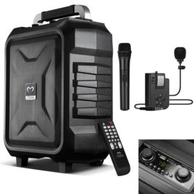 VHF EL+YAKA MİKROFONLU USB*SD*BT/TAŞINABİLİR SEYYAR ANFİ 300W (K0)